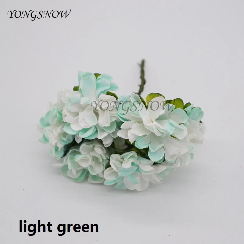 light blue 72 шт./лот, 3 см, искусственные бумажные цветы, хризантема, букет цветов, украшение для свадебной вечеринки, сделай сам, скрапбукинг, венок, искусственный цветок - Цвет: light blue