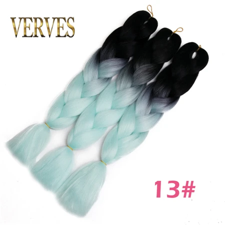 T1B/4/30 VERVES, 10 шт./партия, Омбре, косички волос, огромные косички, 24 дюйма, синтетическое волокно, вязанная косичка, волосы для наращивания, коричневый, розовый, синий - Цвет: T1B/4/30