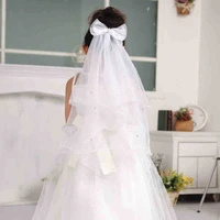 in stock 2022 new whitepinkivory wedding flower girl veils first communion veils hair accessories free shipping