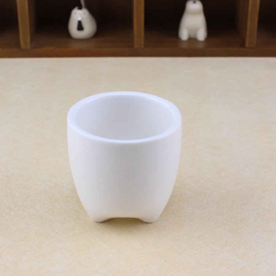 Новый простой белый мини формы зуба керамический горшок суккуленты в горшках