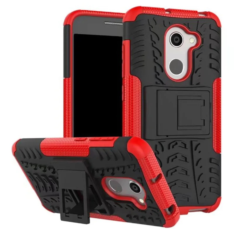 Чехол Peaktop для Alcatel A3, защитный жесткий чехол из поликарбоната, мягкий силиконовый чехол для Alcatel A 3 a3 5046 5046Y 5046D с держателем и подставкой 5,0" - Цвет: red