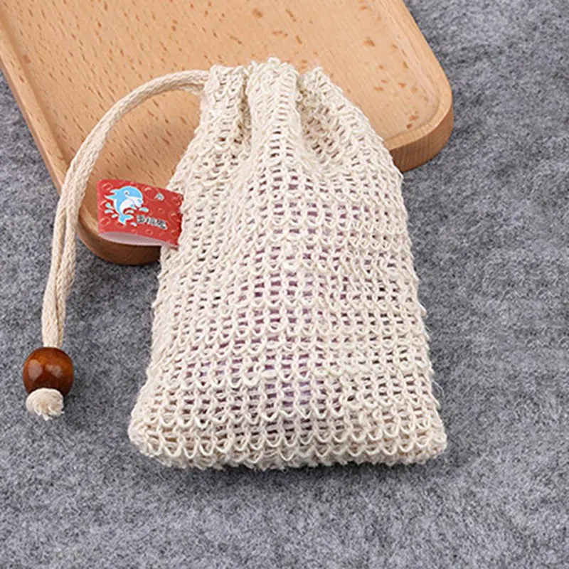 

2018 NEW 1PC Saver Pouches Bath Soap Mesh Bag Durablel Natural Sisal Shower Soap Bag