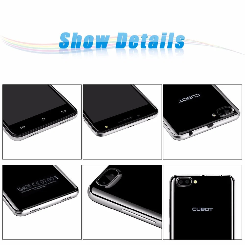 CUBOT Rainbow 2 5.0 Inch MTK6580A Quad Core Smartphone 1GB RAM 16GB ROM Rear Dual Cameras Cell Phone Android 7.0 Mobile | Мобильные