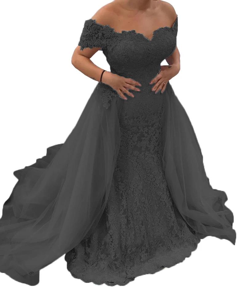 Бежевое розовое вечернее платье русалки с открытыми плечами со съемной юбкой Robe