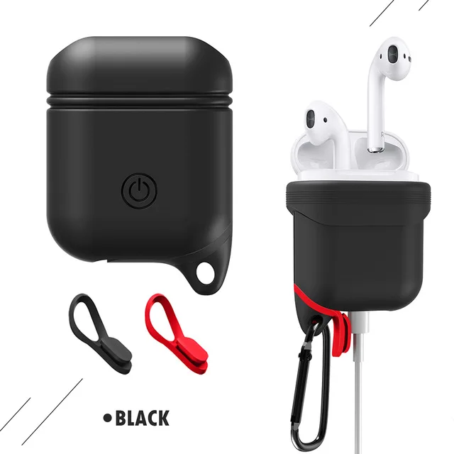 New Version black Новейшие прочные силиконовые Противоударные Защитные красочные Airpods Чехлы облегающий рукав Чехол Коробка для Аксессуары для наушников Капа - Цвет: New Version black