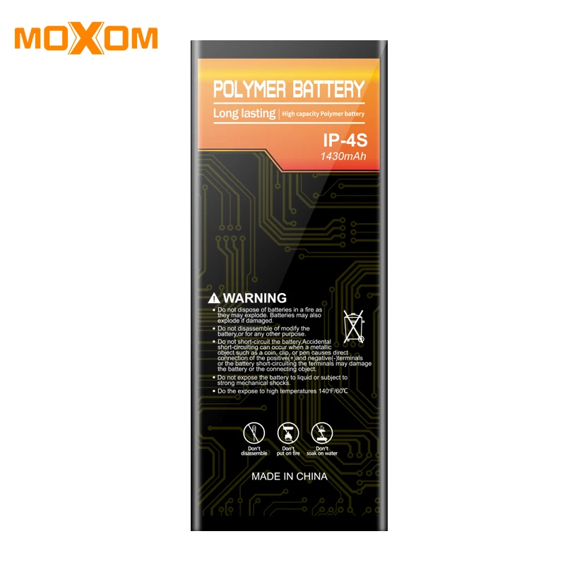 Оригинальный MOXOM аккумулятор для iPhone 4S 5 5S 6 6S батарея замена реальная емкость