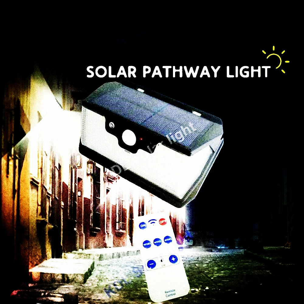 

55 LED 900lm Solar Light remote control radar smart 3 side lighting outdoor l cam street wall lamp yard camp g
