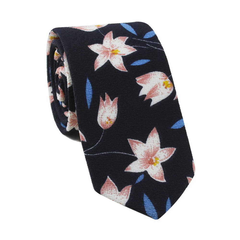 Новинка 2020 мужской галстук с принтом листьев цветов тропических растений хлопок