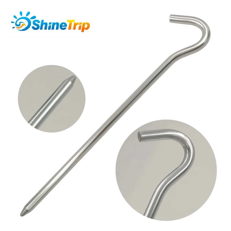 ShineTrip 10 шт./лот 18 см алюминиевые круглые колышки для палаток из сплава серебряные