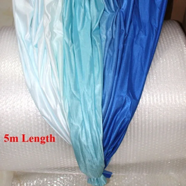 White to Drak Blue XC высокопрочный Красочный Воздушный Гамак для йоги 5 м x 2,8 м Антигравитационные пояса для йоги для упражнений Йога Топ воздуха Йога гамак качели кровать - Цвет: White to Drak Blue