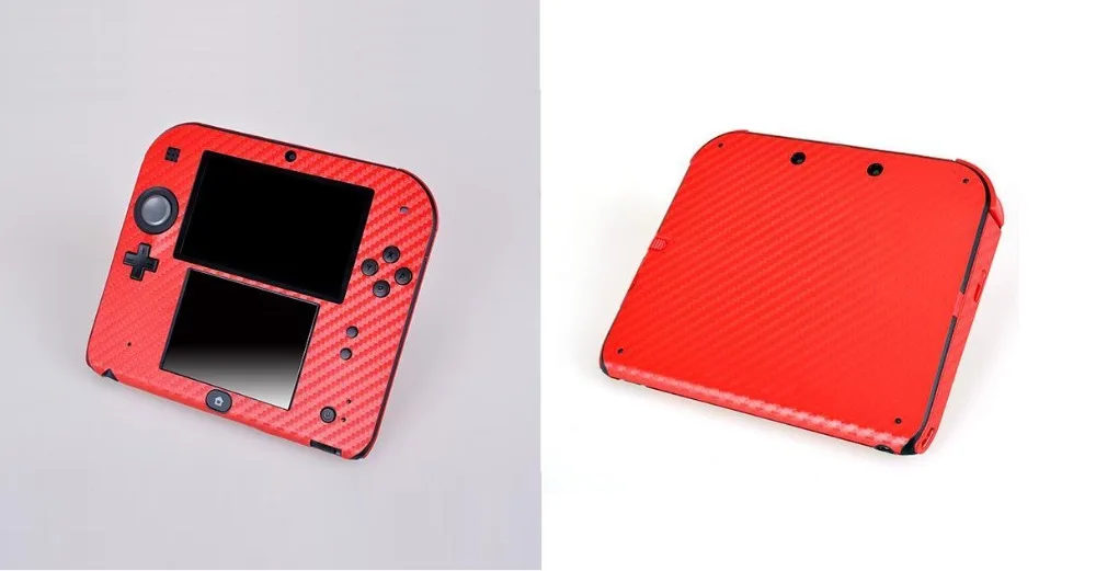 Красное углеродное волокно Виниловая наклейка Защитная пленка для Nintendo 2DS s |
