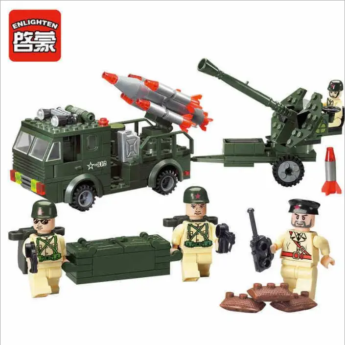 Детская обучающая и интеллектуальная плагин блок игрушки Военная серия машина с
