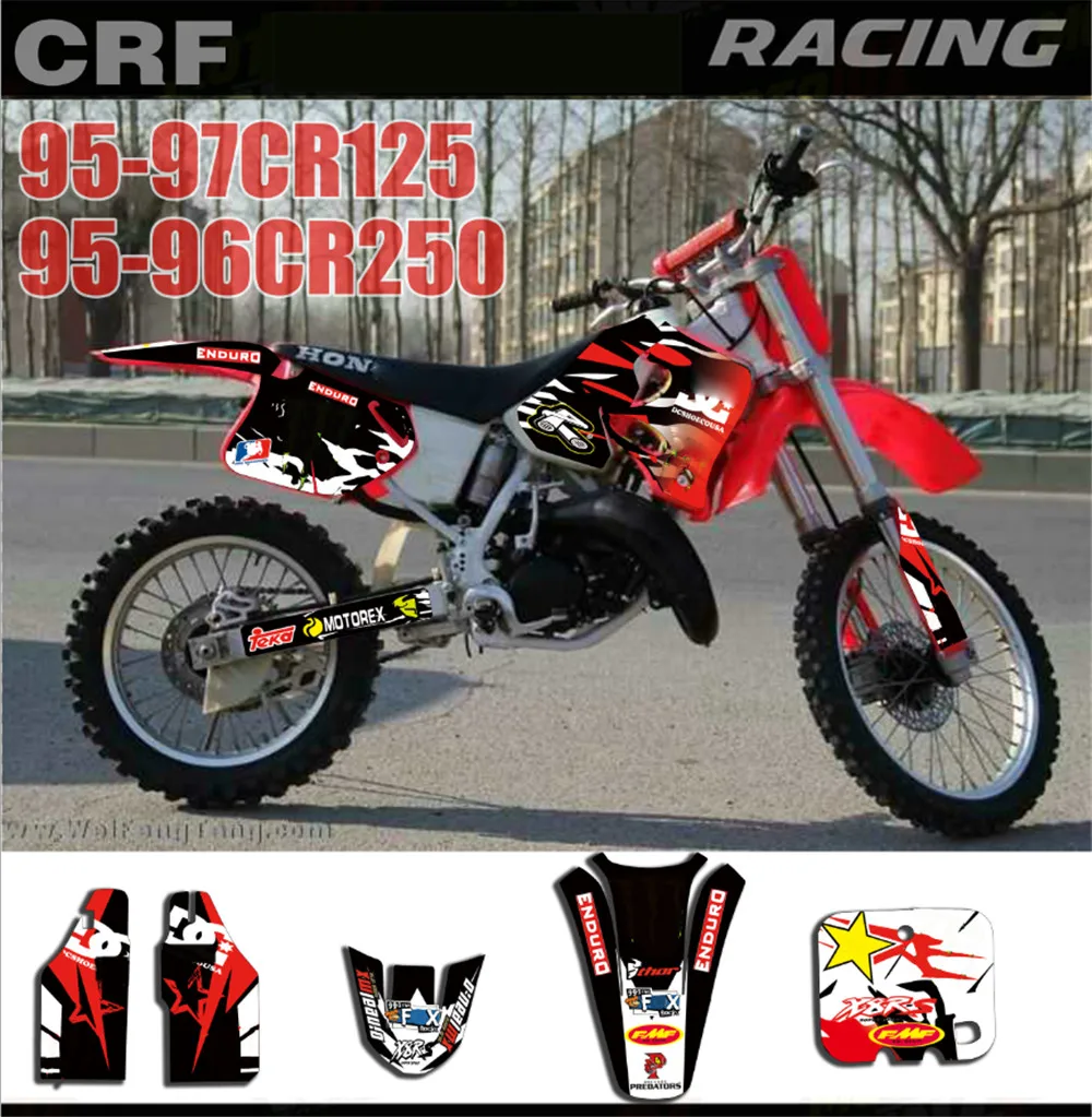 Отличительные знаки графических и наклейки фон для Honda CR125 CR250 1997 1996 1995 CR 125 250 95