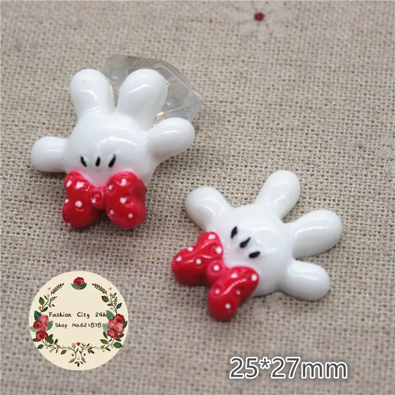 10 шт. Kawaii Minnie Mouse Hands Смола миниатюрное искусство Flatback Кабошон DIY Ремесло