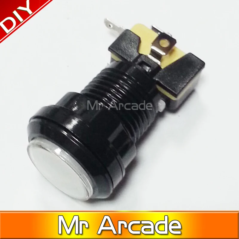 Бесплатная доставка 24мм подсвечиваемой 12В светодиодной аркадной кнопки с микропереключателем 5 цветов 3- или 2-контактная 1шт.