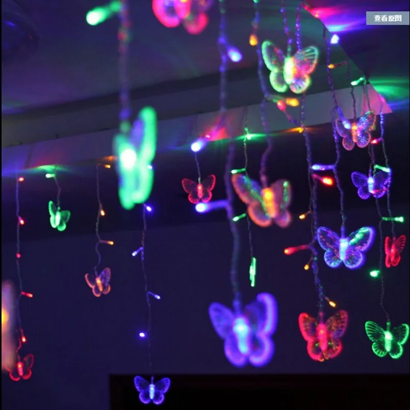 

Водонепроницаемая разноцветная бабочка 3,5 м 4,5 м 5 м/Светодиодная лента для праздничного праздника, занавески, Рождественские Свадебные Лам...