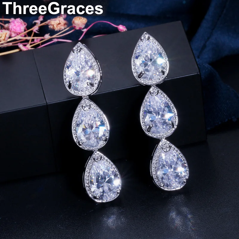 Женские серьги подвески с фианитами серебристого цвета|womens dangle earrings|dangle earringsfashion