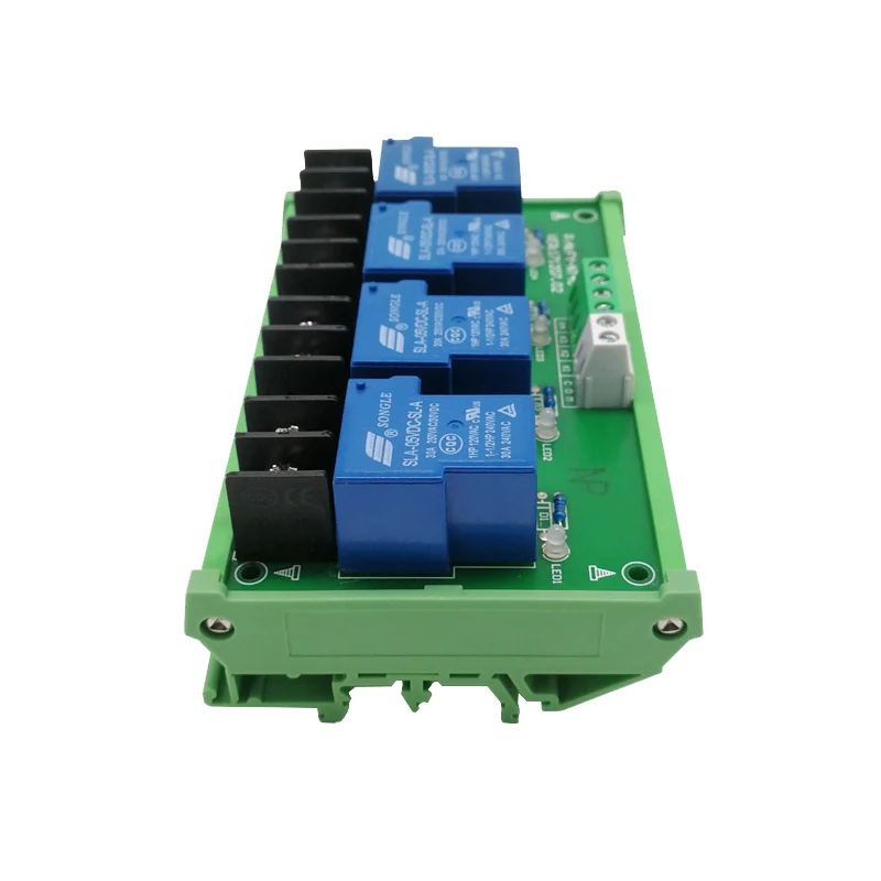 4 канала 1 SPST-NO SLA-05VDC-SL-A(T90) 5VDC напряжение катушки DIN рейку интерфейс релейный модуль