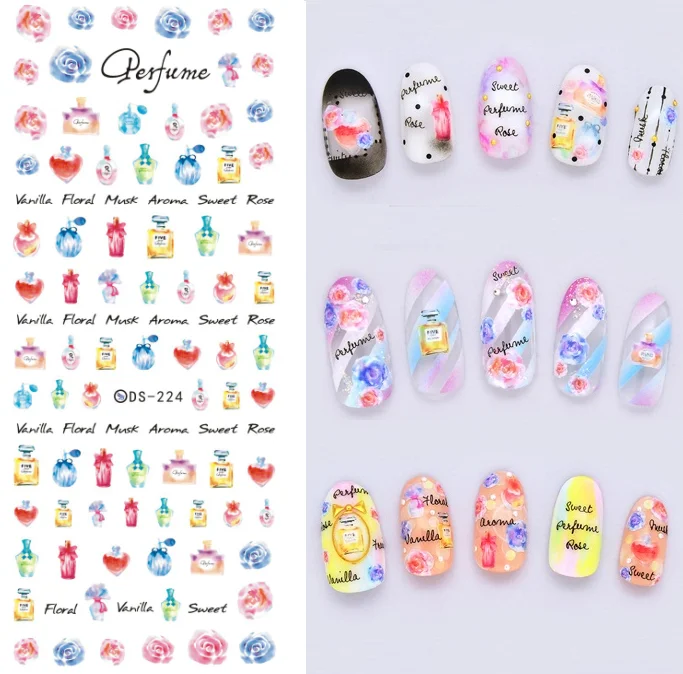 DS224 Rocooart DS238 DIY дизайнерские красивые, переводные наклейки для дизайна ногтей Ананас кролика Харадзюку наклейки для ногтей тату-наклейки - Цвет: DS224