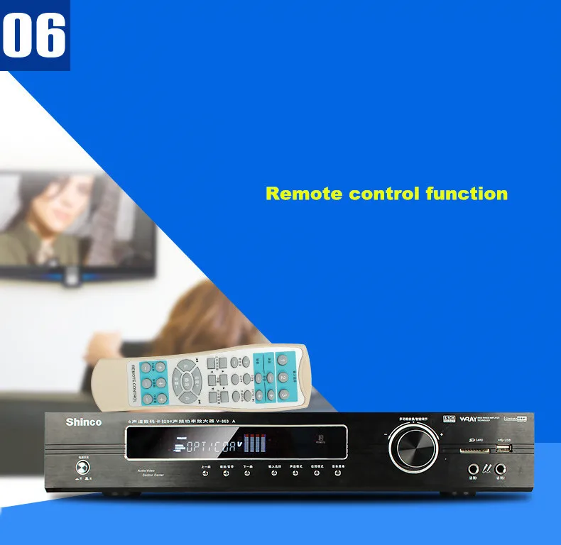 Shinco V-863 Bluetooth 4.0 400 Вт высокой мощности HIFI Цифровой Профессиональный домашний усилитель 5.1 Домашний кинотеатр оптический/коаксиальный/ SB/USB/APE