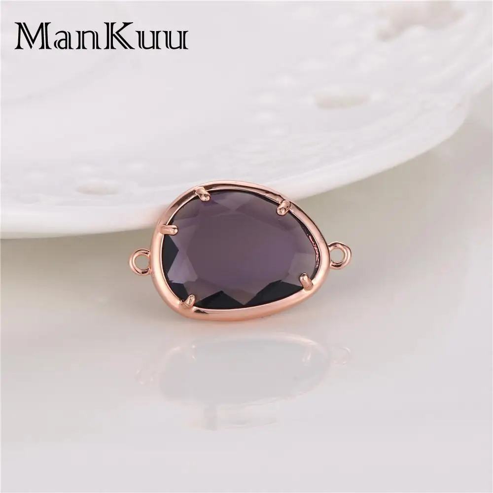 Mankuu соединитель из розового золота с кристаллами аналогичная форма капель воды