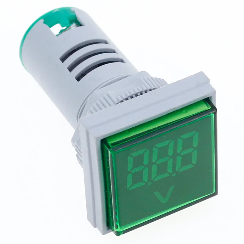 Green Voltage Meters Квадратный светодиодный вольтметр и амперметр, измеритель напряжения, измеритель тока, переменный ток 60-500 В 0-100A D18, Прямая поставка - Цвет: Green Voltage Meters
