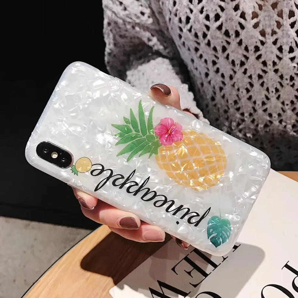 Ourpho IMD Shell мобильный чехол для iPhone X XR XS MAX Летний Фруктовый ананас 6 6s 7 8 plus