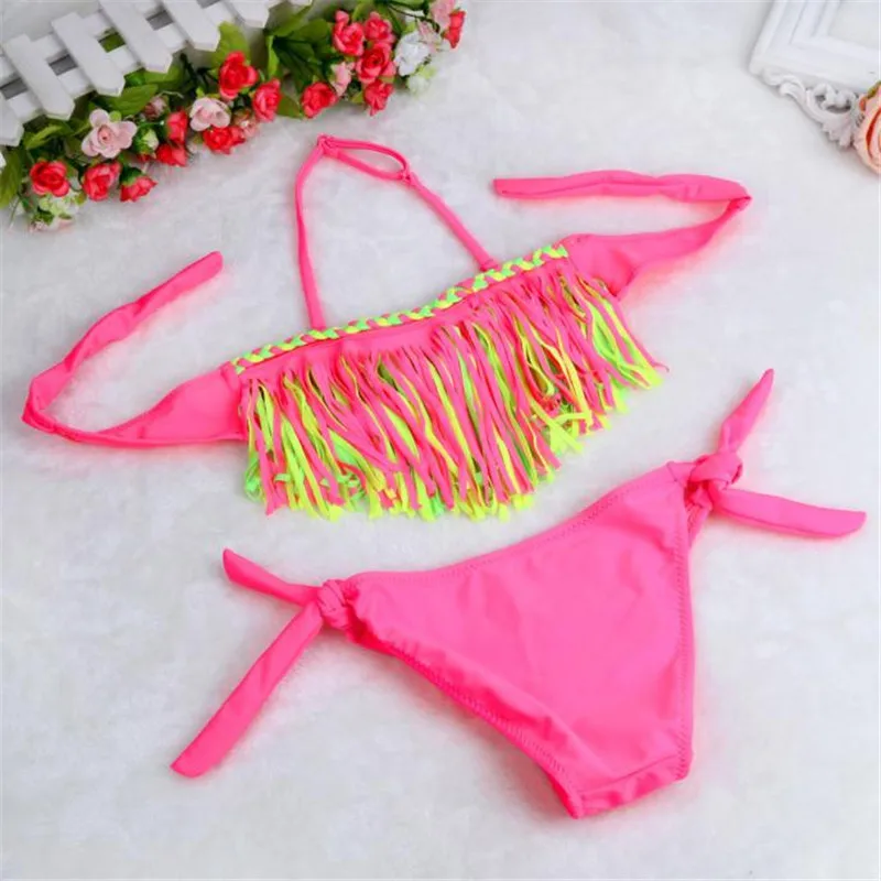 Детский комплект одежды 1 летний купальник для маленьких девочек с кисточками