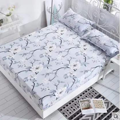 1pc 100%Polyester Fitted Sheet Mattress Cover Printing Bedding Linens Bed Sheets With Elastic Band Double Queen Size 160cm*200cm | Дом и сад