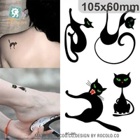 body art waterproof temporary tattoos for men and women cute 3d black cat design small tattoo sticker wholesale rc2250