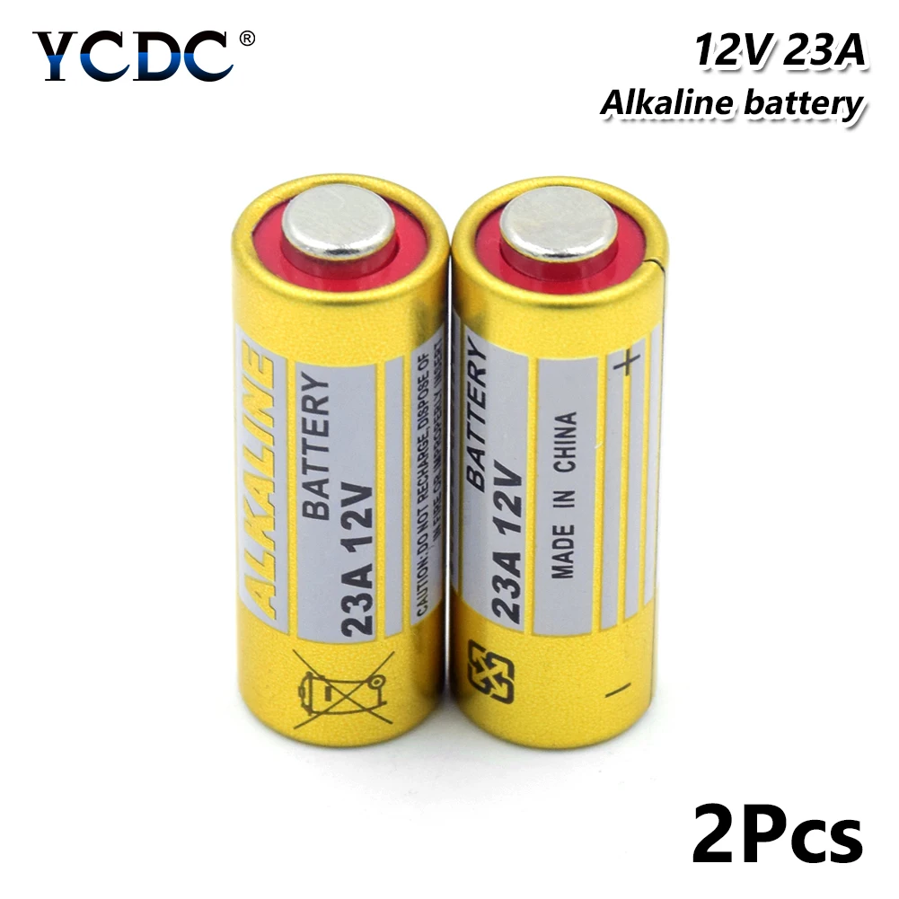 YCDC 12V Щелочная сменная батарея 23A 23GA MS21 A23 E23A V23GA батареи для дистанционного управления дверной звонок батарея - Цвет: 2 PCS
