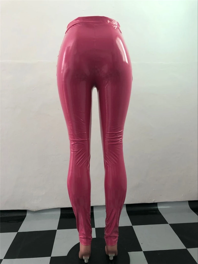 Adogirl размера плюс S-3XL, одноцветные штаны из искусственной кожи, теплые, плотные, сильно тянущиеся, флисовые, ПУ брюки-карандаш, женские модные брюки, клубная одежда