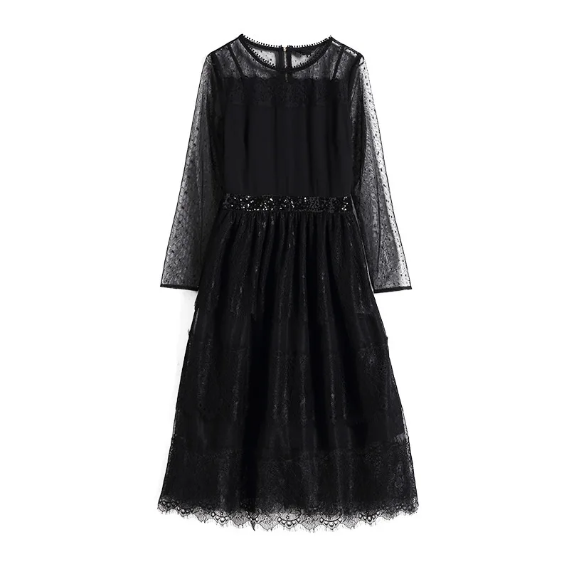 Кружевное платье Blace большие размеры M XXXXL 5XL 2018 новые элегантные женские сетчатые