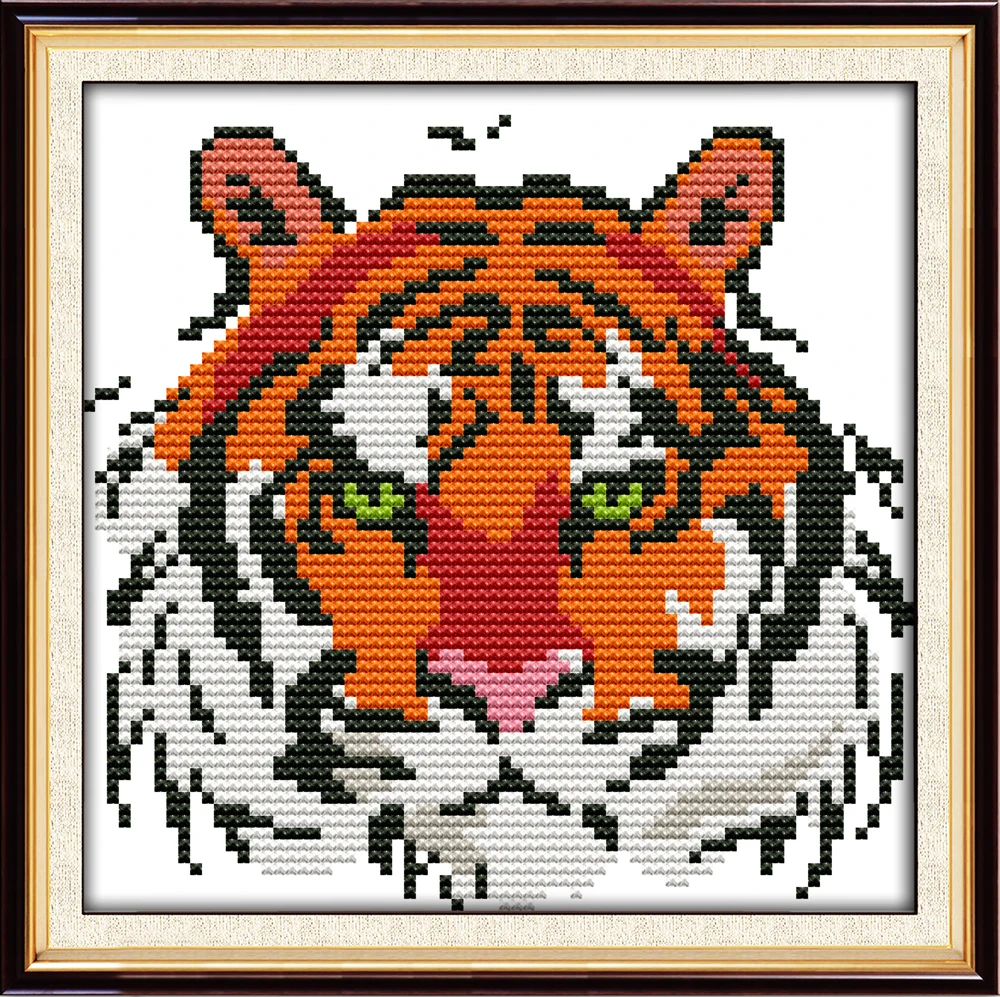 

Tiger (2) cross stitch kit DMC color cotton thread 14ct 11ct count print canvas stitches embroidery DIY handmade needlework