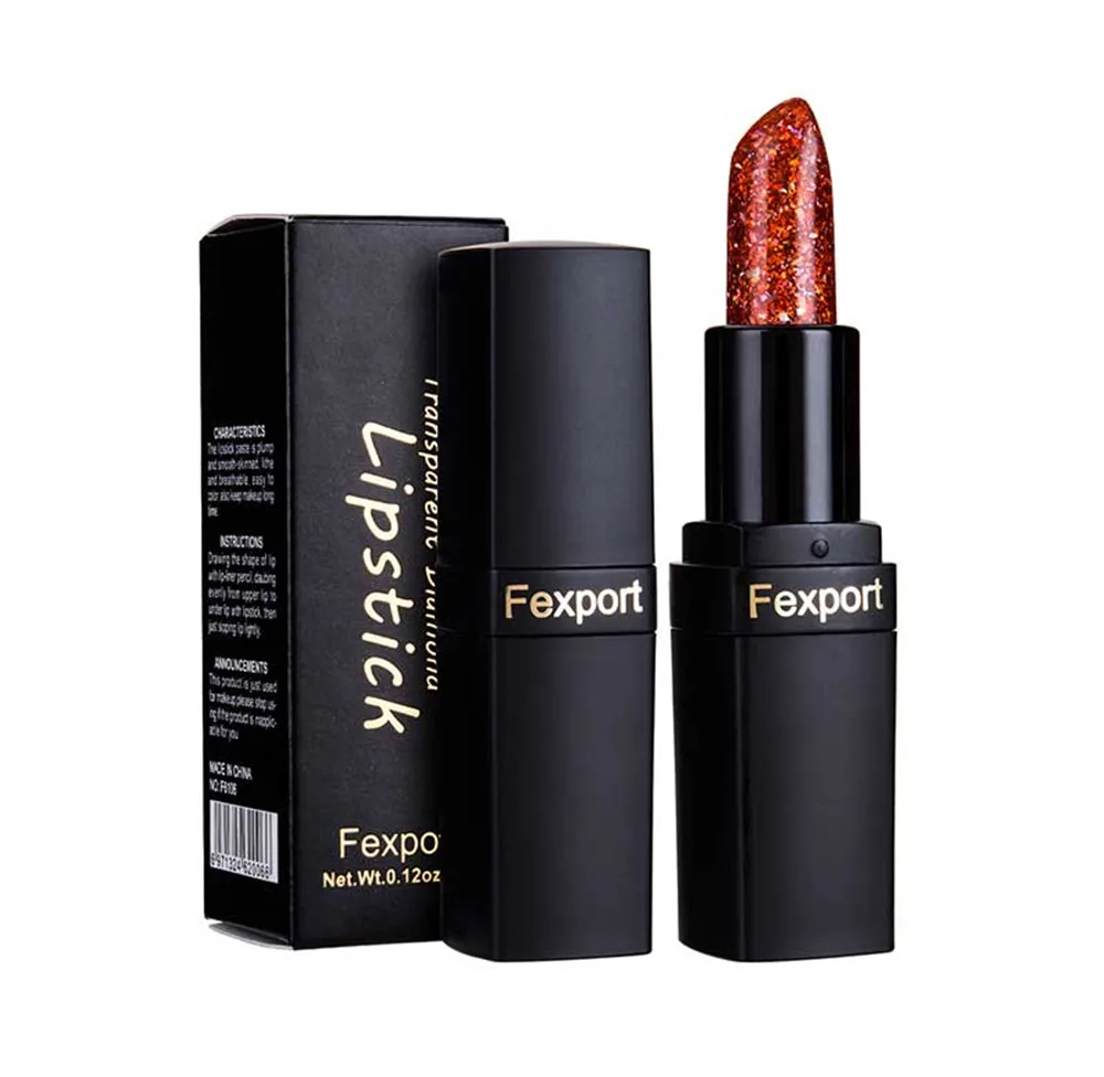 Fexport, F6106, волшебные блестящие губные помады, кристально-желе, меняющий температуру, бальзам для губ с блестками, губная помада, блеск для губ
