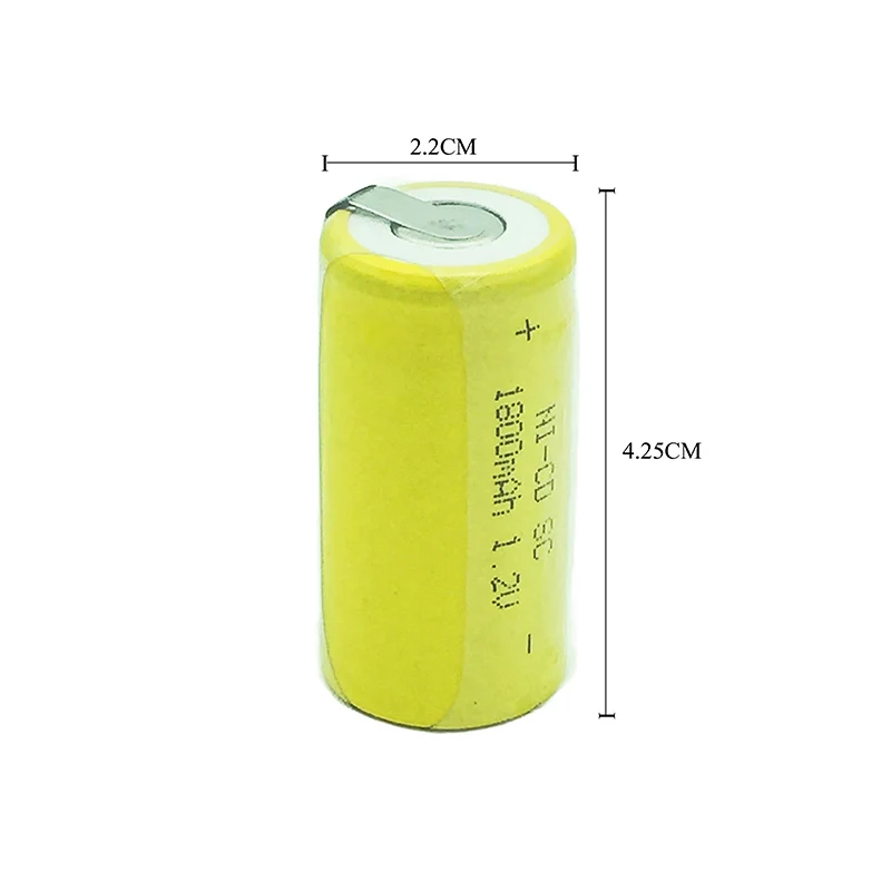 Sc 6X в партии 22*42 мм Sub C SC аккумуляторная батарея 1 2 1800 мАч Batteries батареи с PCB для