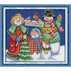 Рождественский снеговик надежная любовь экологичный хлопок китайские наборы для вышивки крестиком считаются штампами 14 карат и 11 карат новая распродажа Акция