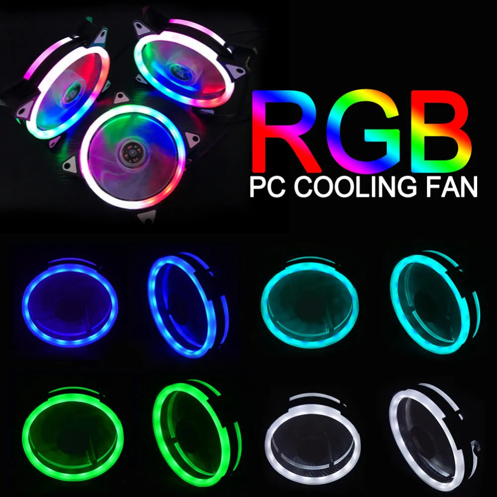 Rainbow Lights LED Fan Colorful RGB Adjustable Colour 120mm PC Computer Cooling Cooler Silent Case Controller | Электроника