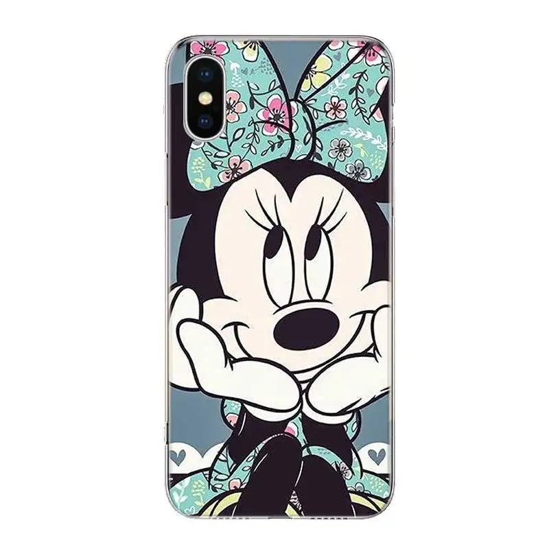Minnie Mouse Girls Cute Fundas Silicone Phone Back Case For Apple iPhone 6 6S 7 8 Plus X 10 XS MAX XR 5 5S SE Heart Cover |