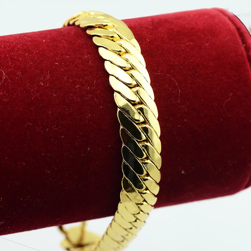 Мода 11 мм Коренастый Большой браслеты звено цепи для мужчин женщин золото Цвет