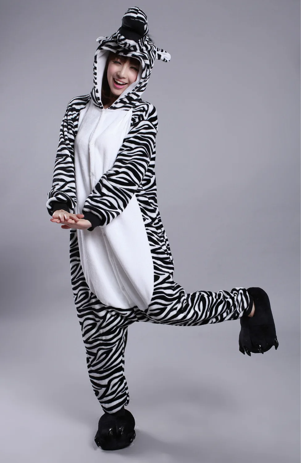 2018 Adult Cartoon Zodiac Zebra Onesie Pajamas Kigurumi Sleepsuit Unisex Animal Onesies Costumes Sleepwear Cosplay | Тематическая