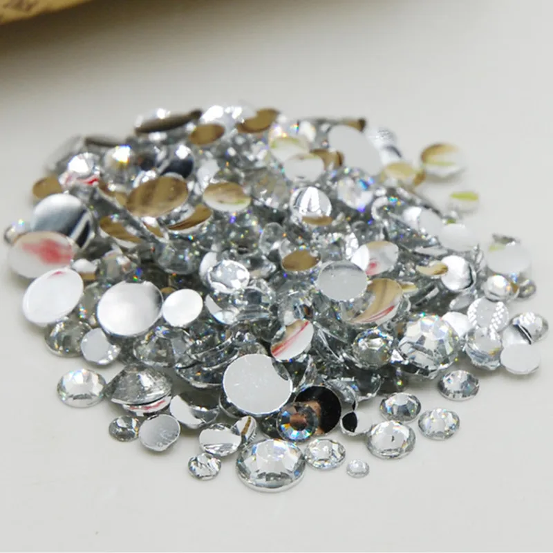 1000 шт./упак. разные размеры плоская задняя сторона прозрачный белый акриловый