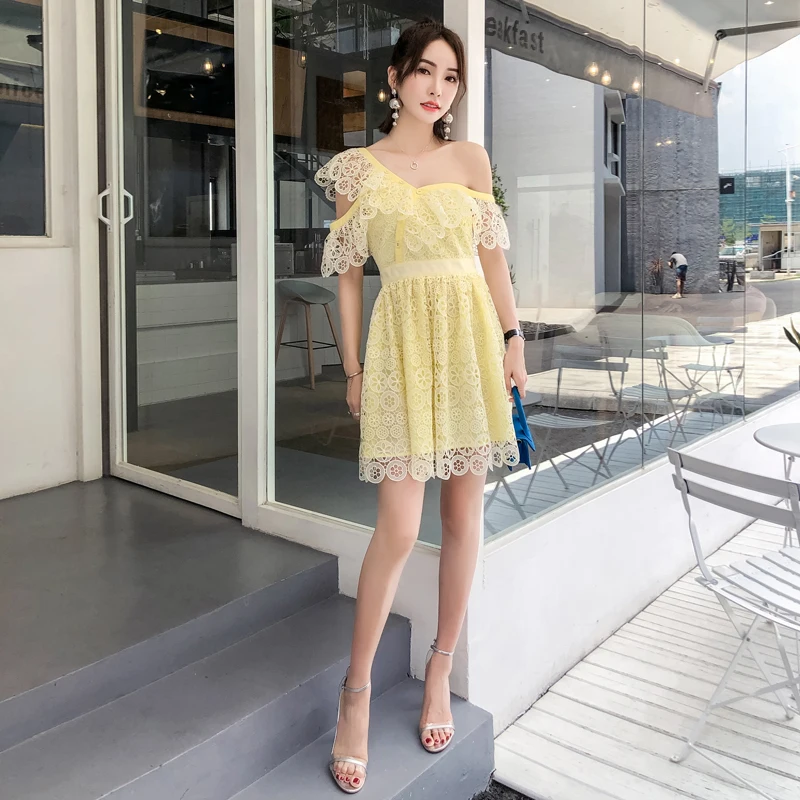 Высокое качество Автопортрет платья 2018 сексуальное v-образный вырез с открытыми