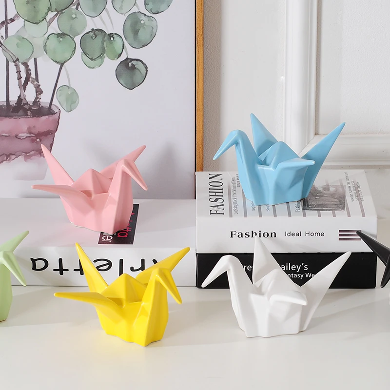 

Новая скандинавская креативная современная абстрактная керамическая статуя оригами фигурка животного скульптура для домашнего декора по...