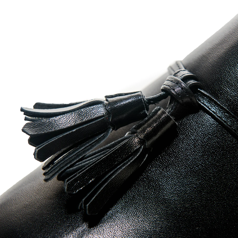 New Genuine leather men shoes fashion tassel loafers wedding and party men's flat | Обувь