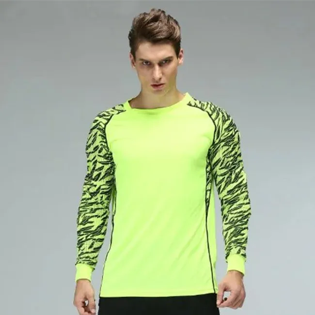 028 green jerseys Мужские футбольные Вратарские майки для регби survete, мужские футболки для футбола, спортивные футболки с губкой, одежда с принтом на заказ - Цвет: 028 green jerseys