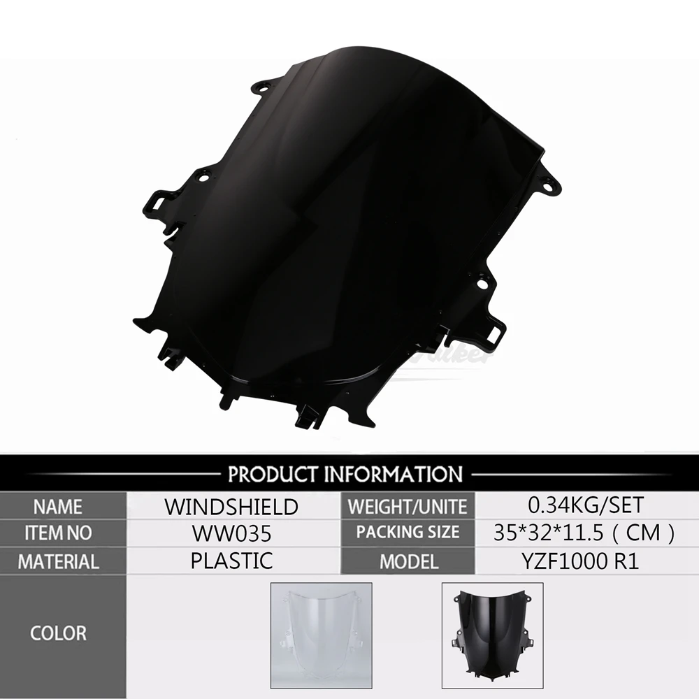 Аксессуары для мотоциклов Yamaha YZF1000 R1 2015 2016 черное/прозрачное ветровое стекло