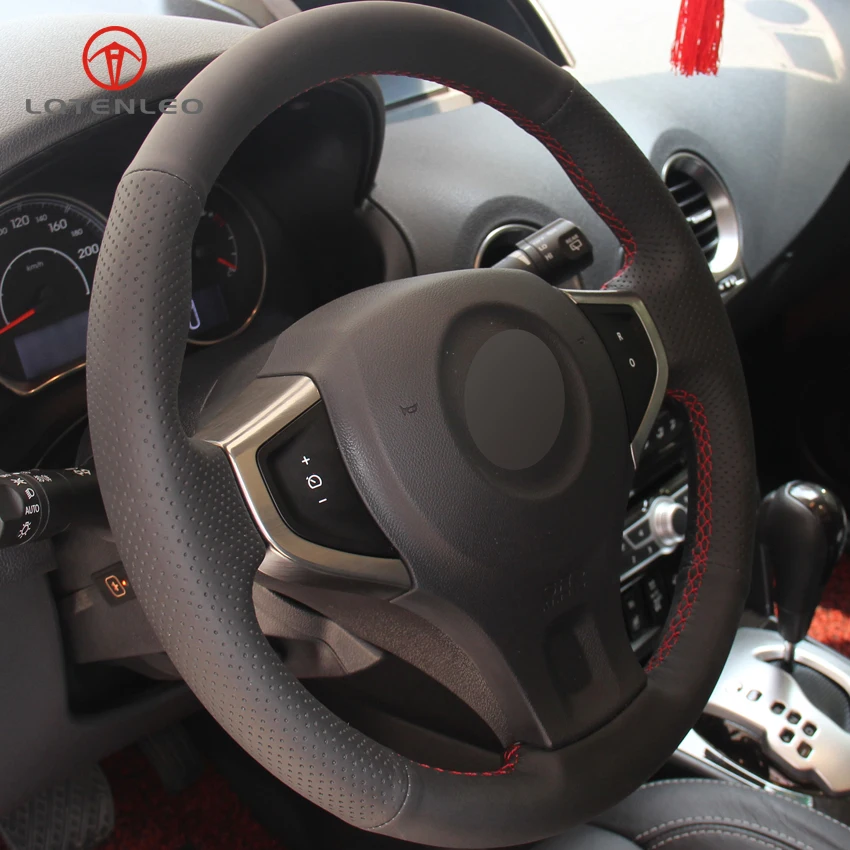 LQTENLEO черная искусственная кожа DIY ручной сшитый чехол рулевого колеса автомобиля для Renault Koleos 2009- samsung QM5