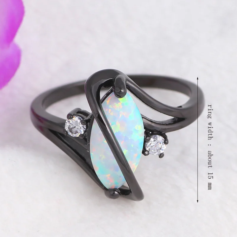 Черная пятница рождественские подарки Белый огненный опал модные украшения для