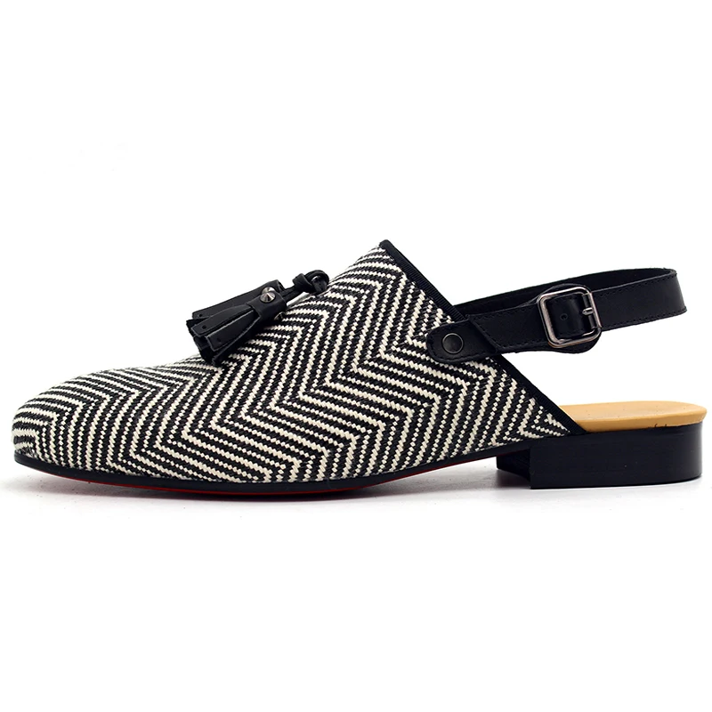 

New Arrival 2018 Slingback Loafers Tassel Fringe Leather Men's Formal Suit Shoes